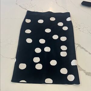 Ann Taylor Black and White Polka Dot Pencil Skirt